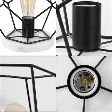 James 10" Metal/Marble LED Table Lamp - JONATHAN Y